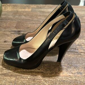 Prada‎ Black Leather Sling-Back High-Heel Pumps